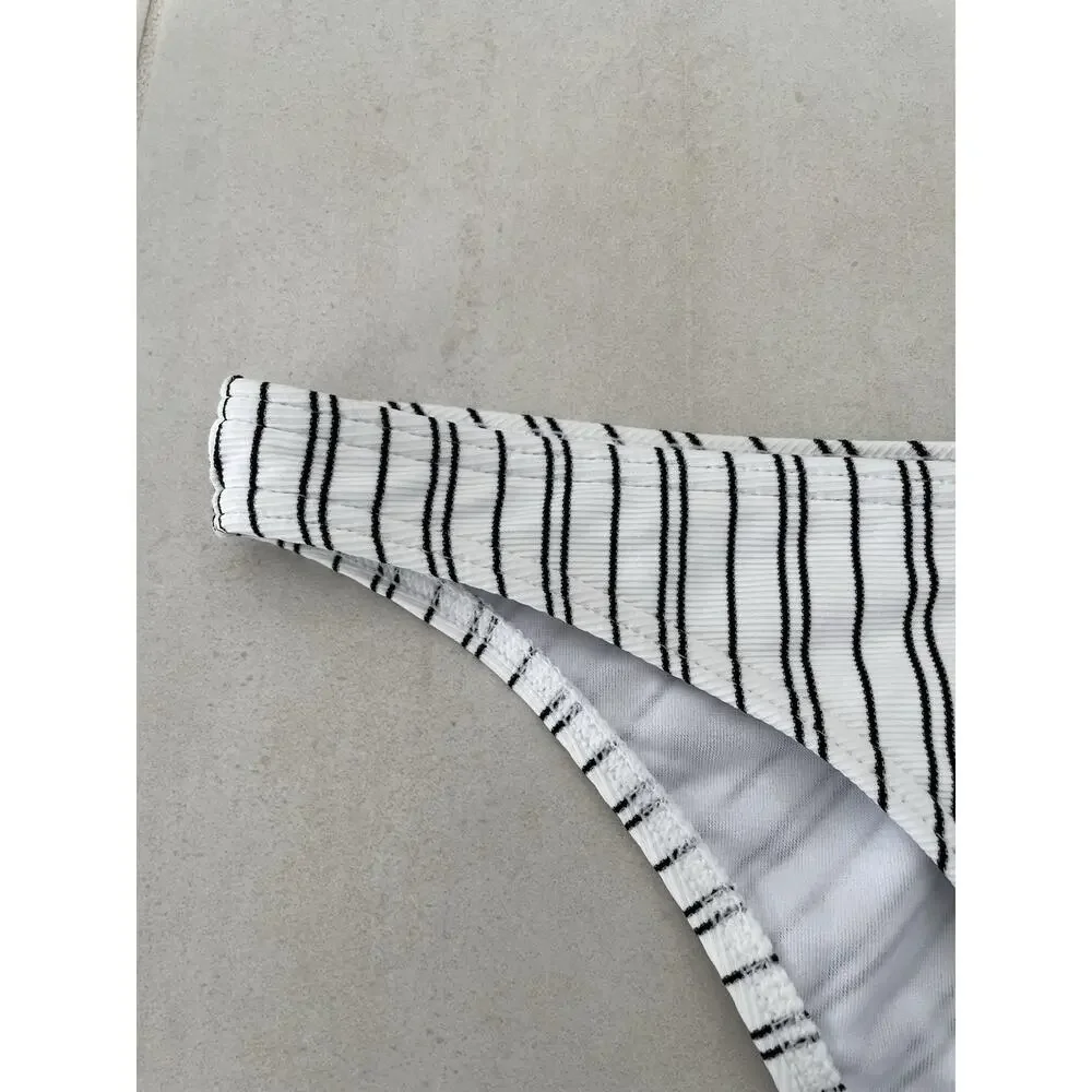 Billabong Swim Bikini Bottom Striped Easy on Me Tropic Black